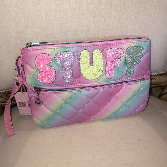 ✨NWT✨ Miss Gwen’s OMG Accessories Rainbow Pink Cosmetic STUFF Clutch Wristlet - Picture 3 of 7